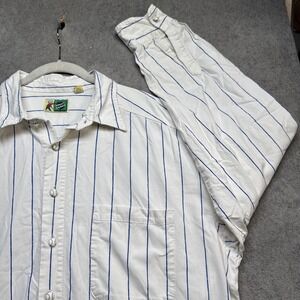 Vintage 90s‎ Striped Baseball Shirt Made in USA Retro Preppy Casual Men's XL